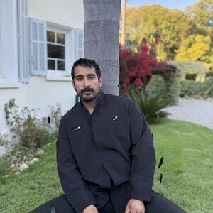 Men's Classic Black Long Sleeve Dress Shirt with Toggle Closures